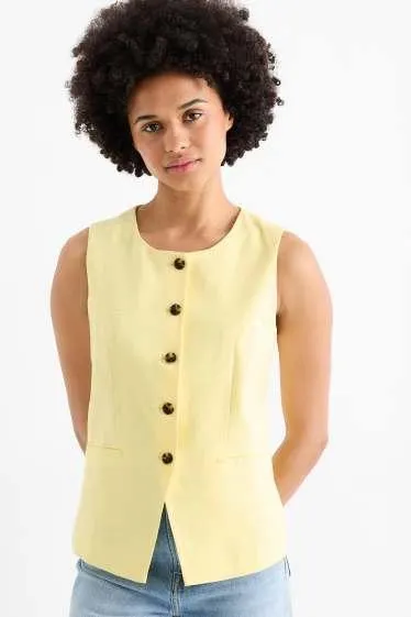 Waistcoat - tailored fit - linen blend