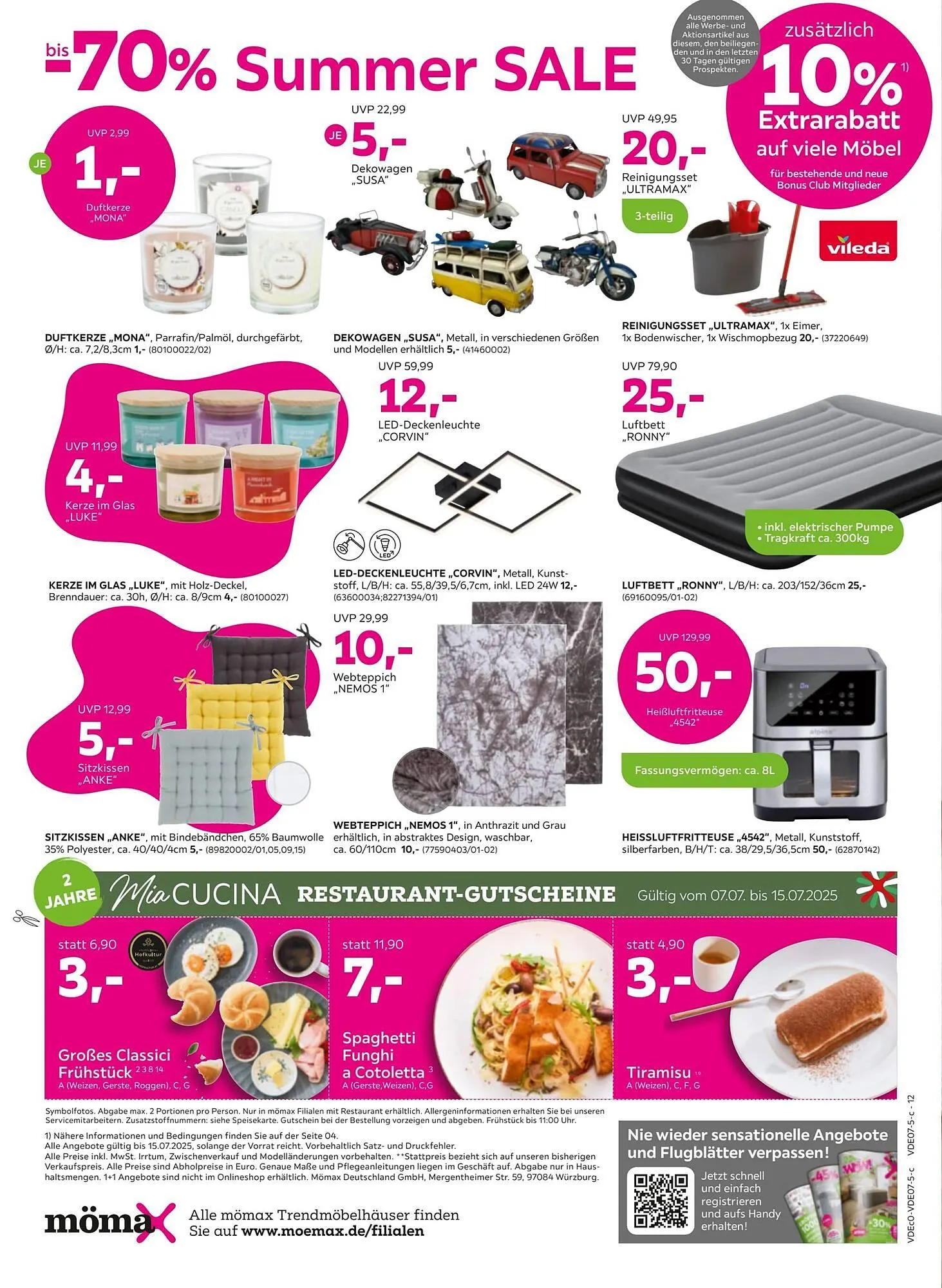 Mömax Prospekt von 7. Juli bis 16. Juli 2025 - Prospekt seite 12