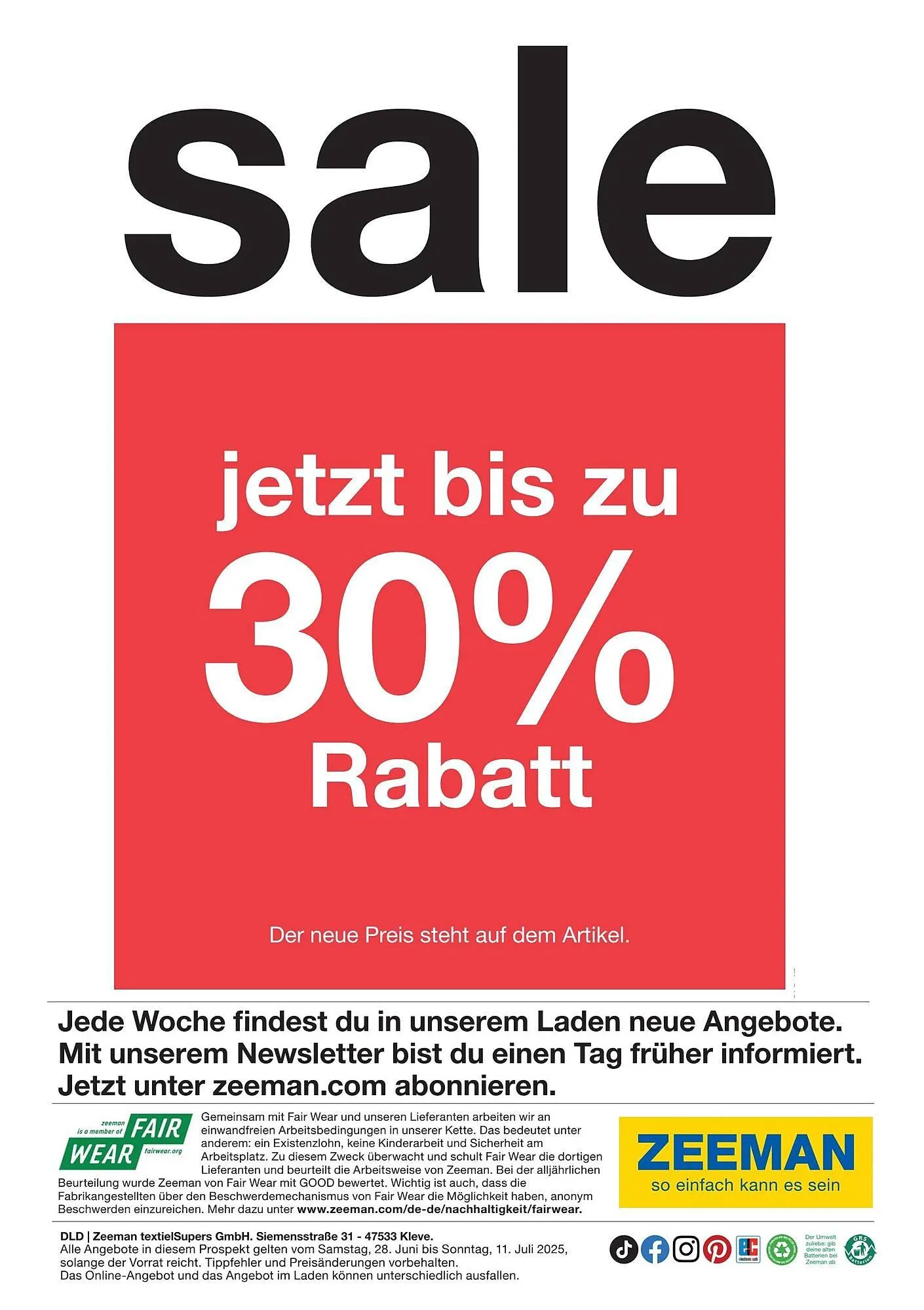 Zeeman Prospekt von 28. Juni bis 11. Juli 2025 - Prospekt seite 19