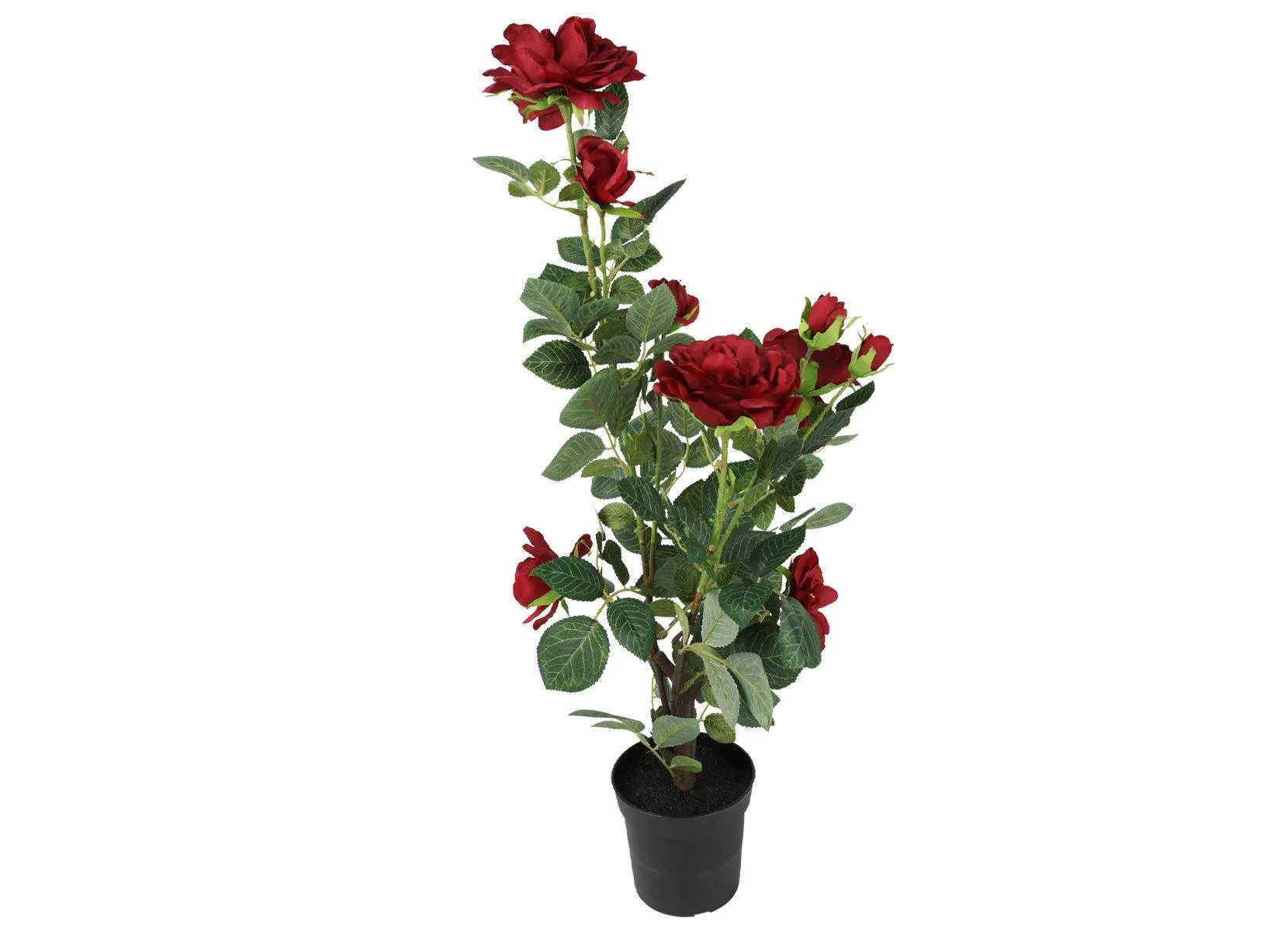 Künstliche Rose im Topf 30x76cm Rot