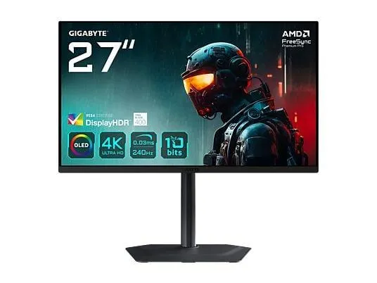 GIGABYTE MO27U2, OLED 27 Zoll UHD 4K Gaming Monitor 0,03 ms Reaktionszeit 240 Hz