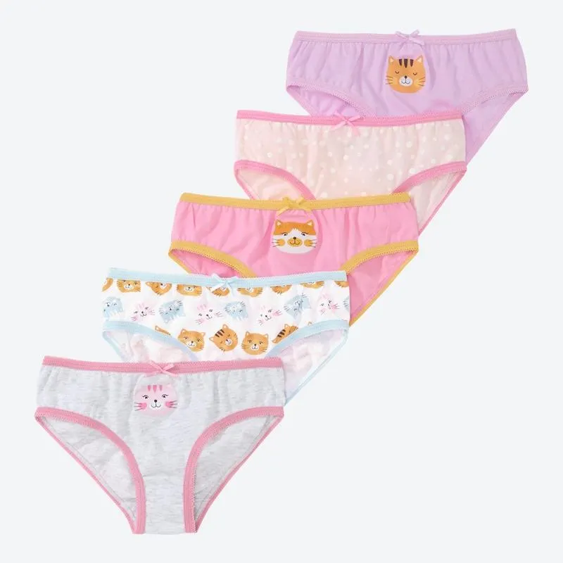 Kinder-Mädchen-Slip aus Baumwolle, 5er-Pack