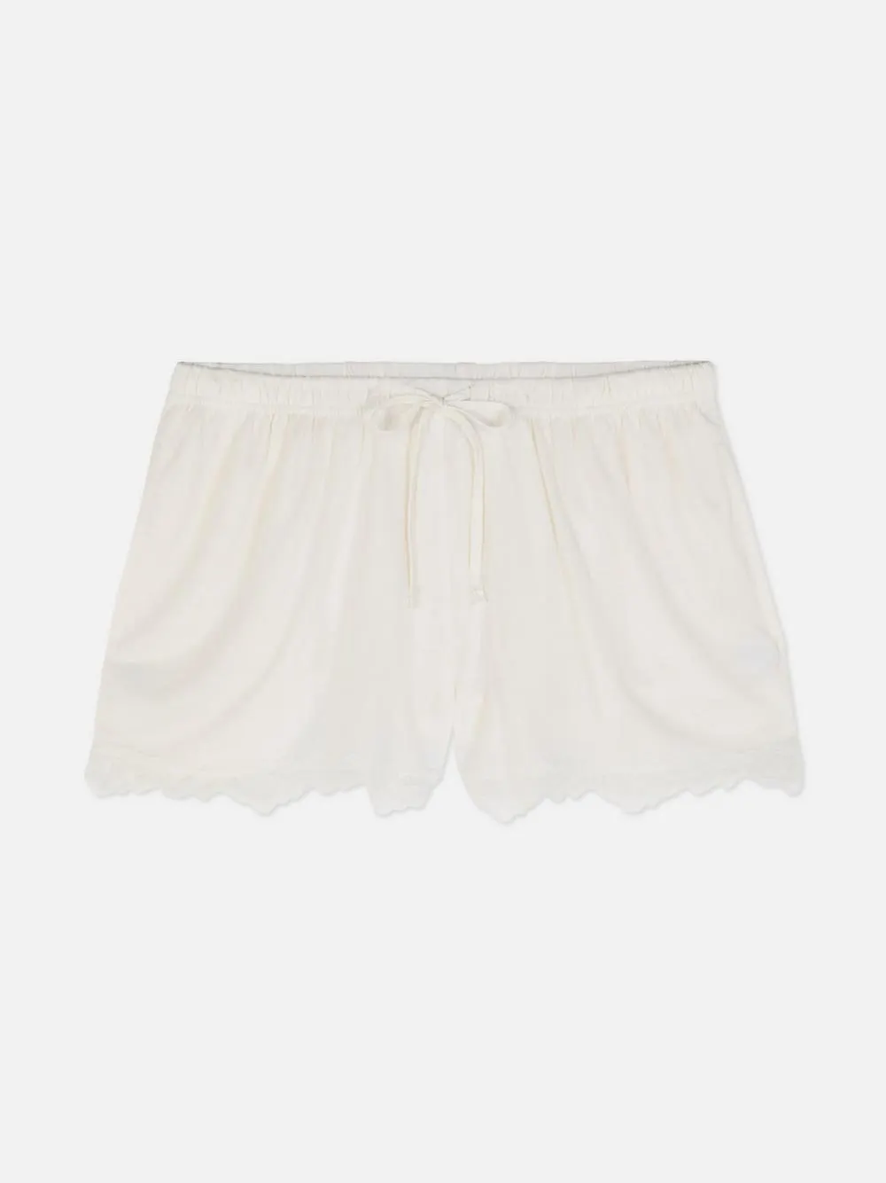 Shorts mit Spitzenbesatz