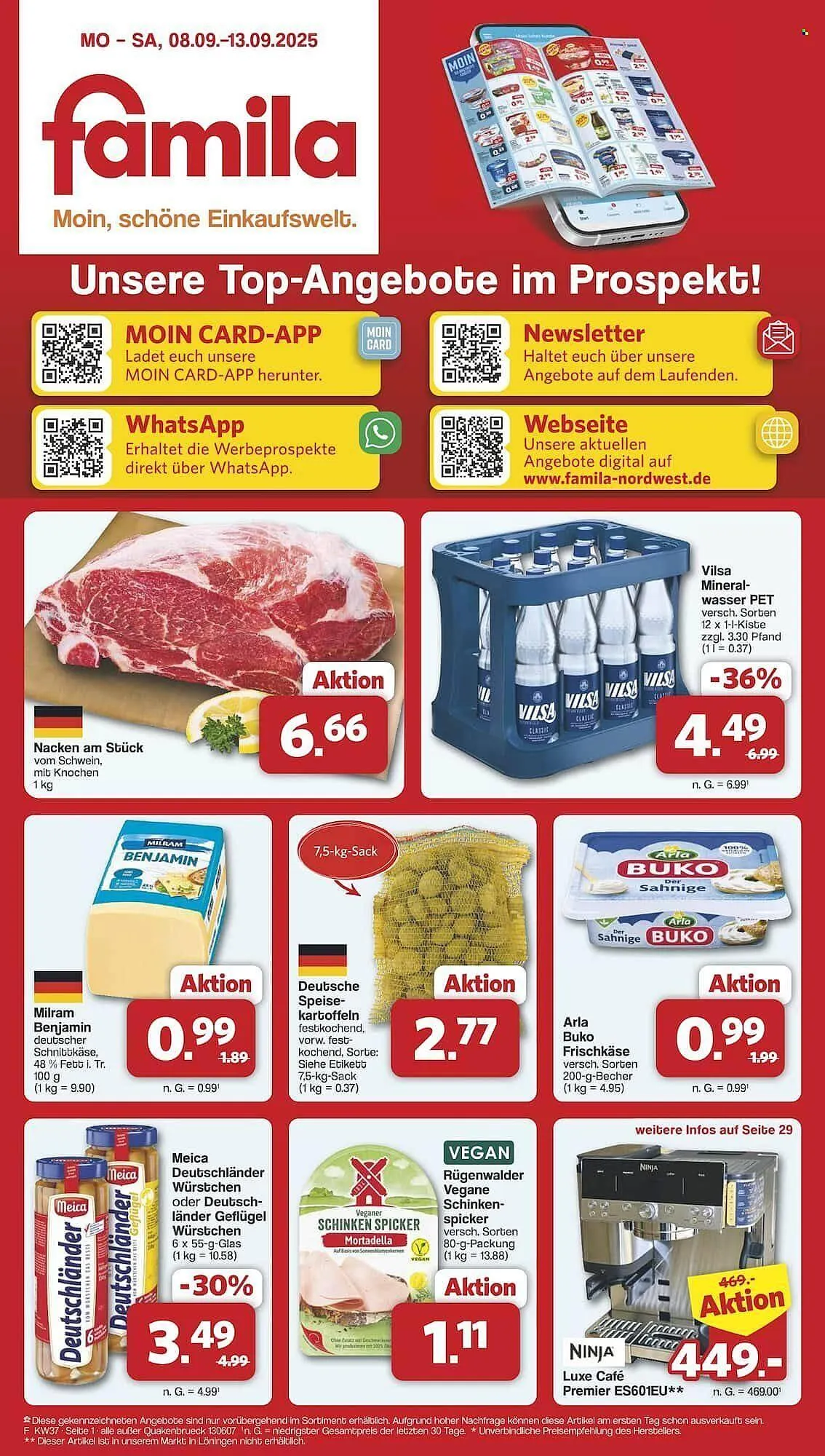 Famila Nord Ost Prospekt von 8. September bis 13. September 2025 - Prospekt seite 1