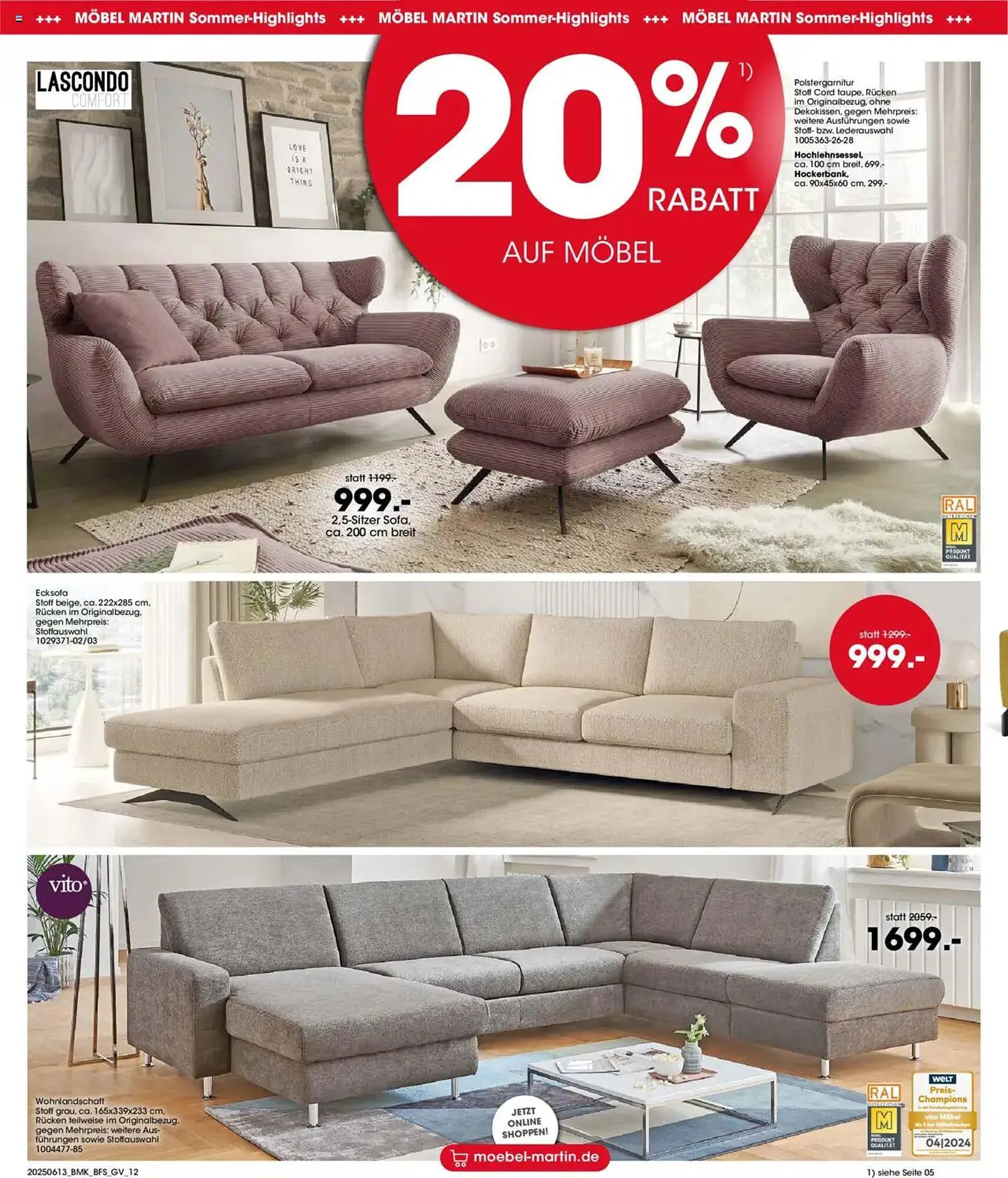 Möbel Martin Prospekt von 14. Juni bis 24. Juni 2025 - Prospekt seite 12