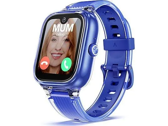 LAGENIO K2 AMOLED Kinder Uhr mit 5MP Kamera, SMS, SOS Kinder Smartwatch ABS Silikon, 252 mm, Blau