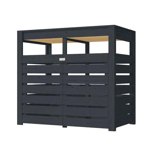 Mülltonnenbox mit Hochbeet, terragrau