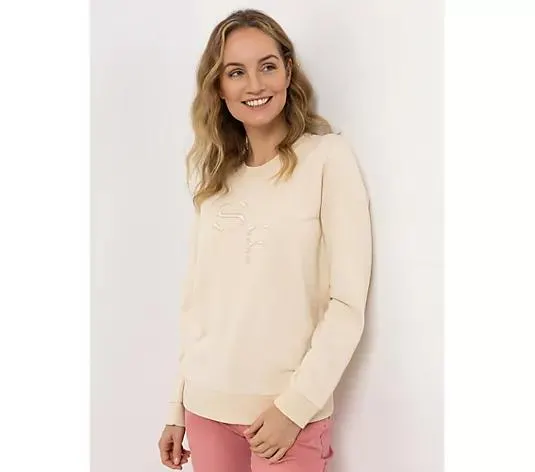 STRANDFEIN Sweatshirt Rundhalsausschnitt OEKO-TEX® Logostickerei