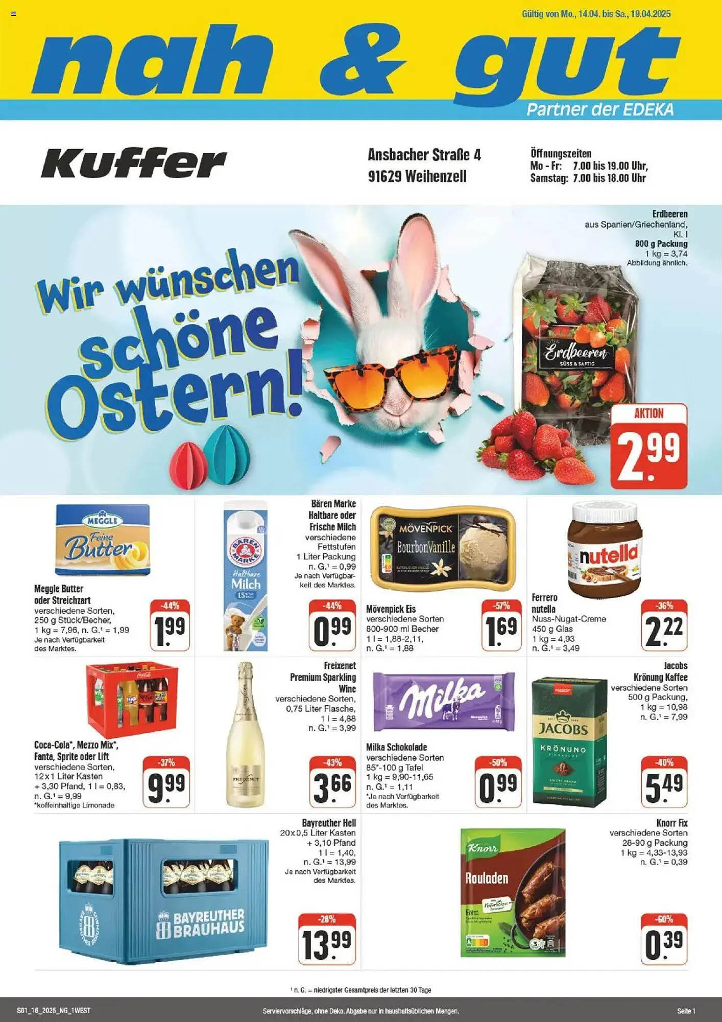 nah & gut Prospekt von 14. April bis 19. April 2025 - Prospekt seite 1