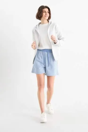 Basic sweat shorts - striped