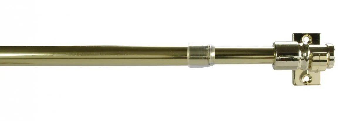 Cafehausstange, Scheibenstange Florida 12 mm ø, 85 cm bis 135 cm ausziehbar, vermessingt