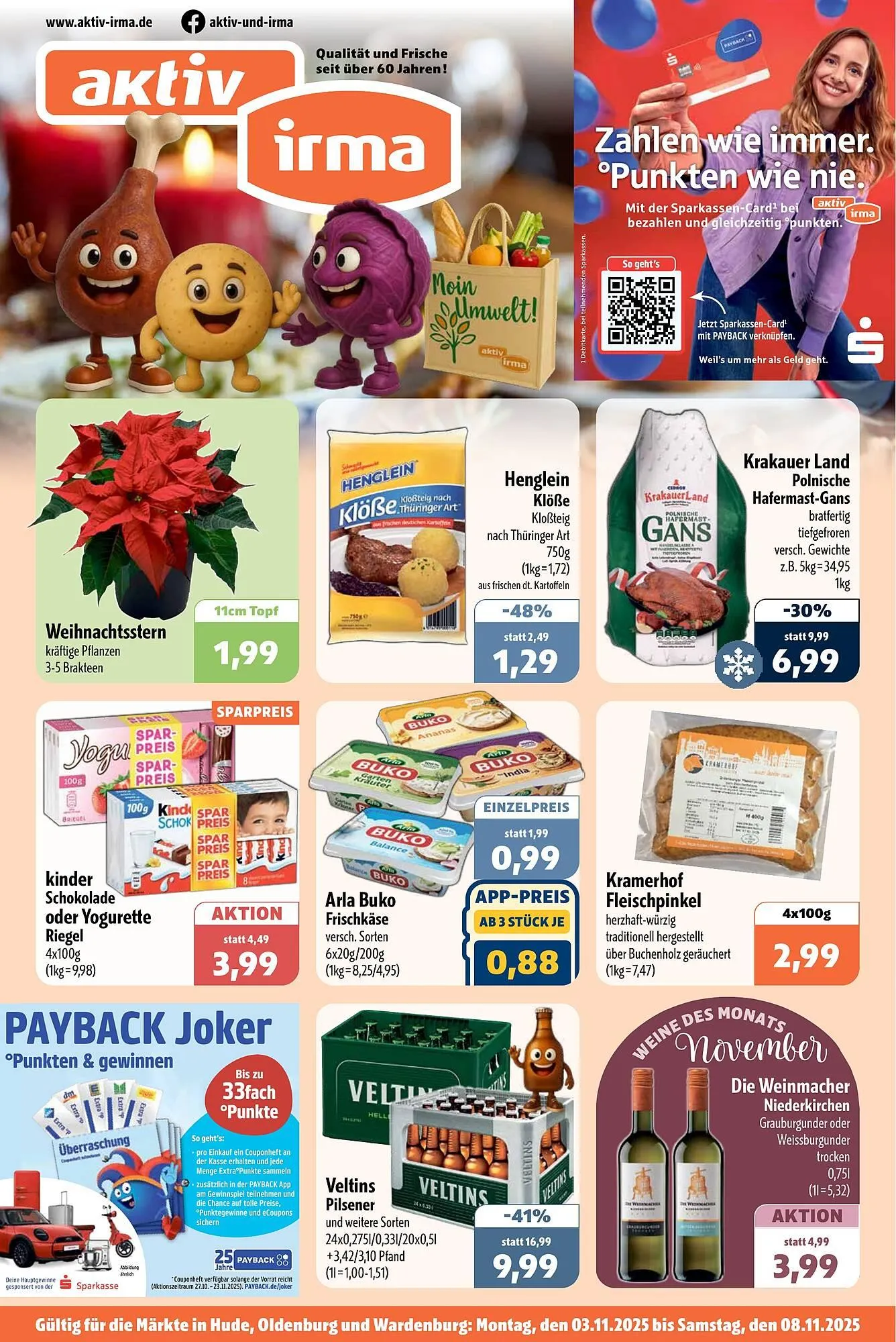 Aktiv Irma Prospekt von 3. November bis 8. November 2025 - Prospekt seite 1