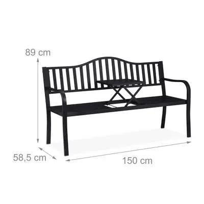 Gartenbank mit Klapptisch