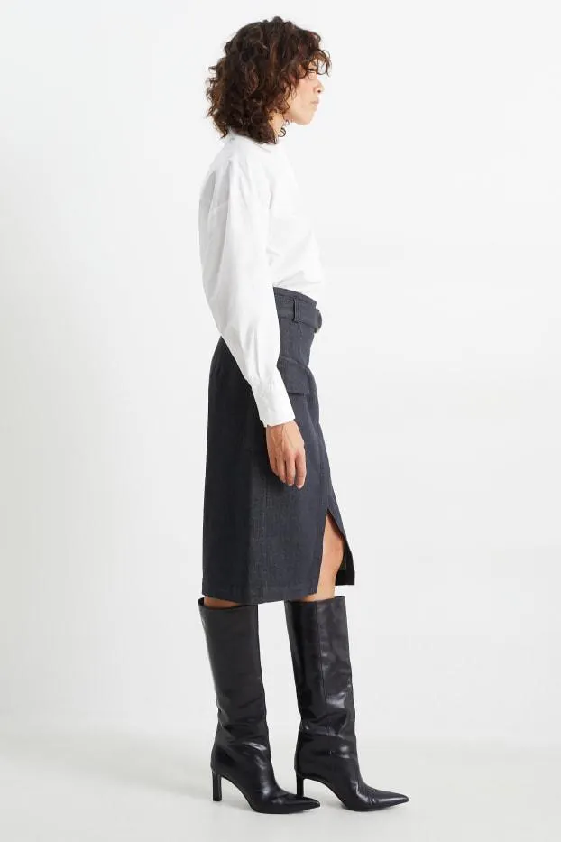 Denim skirt with belt