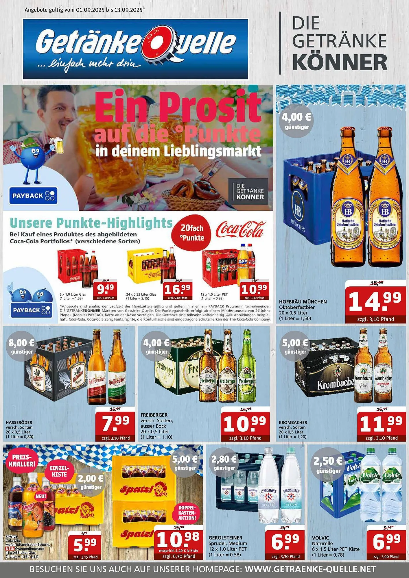 Getränke Quelle Prospekt von 31. August bis 13. September 2025 - Prospekt seite 1