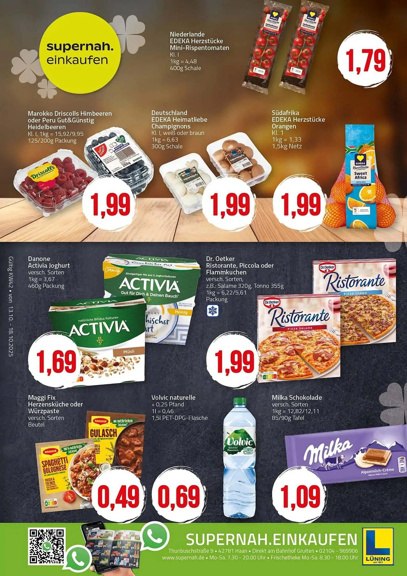 Ihr Frischmarkt Prospekt von 13. Oktober bis 18. Oktober 2025 - Prospekt seite 1