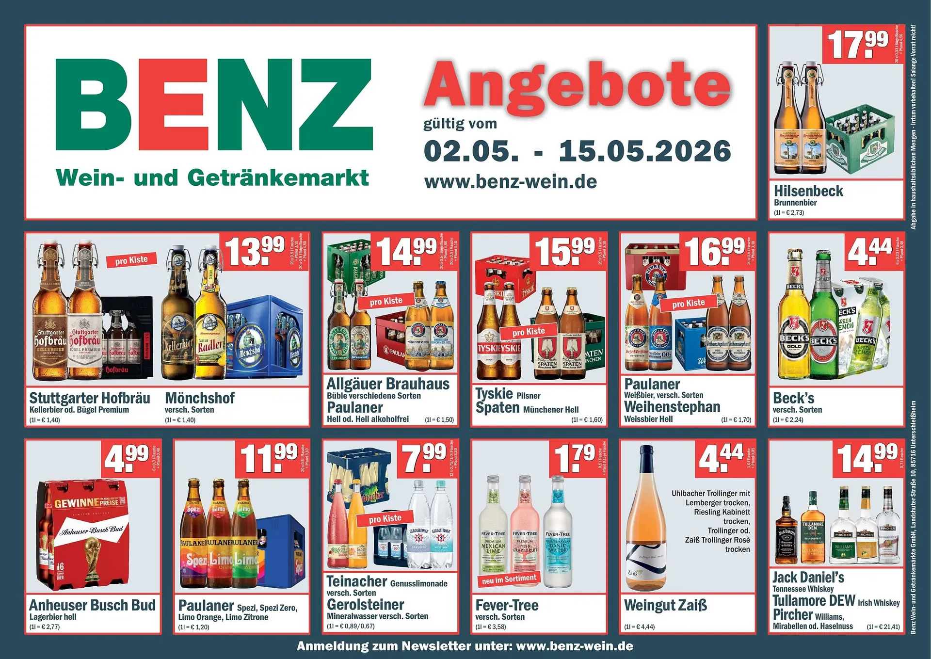 Benz Getränke Prospekt von 2. Mai bis 15. Mai 2026 - Prospekt seite 1