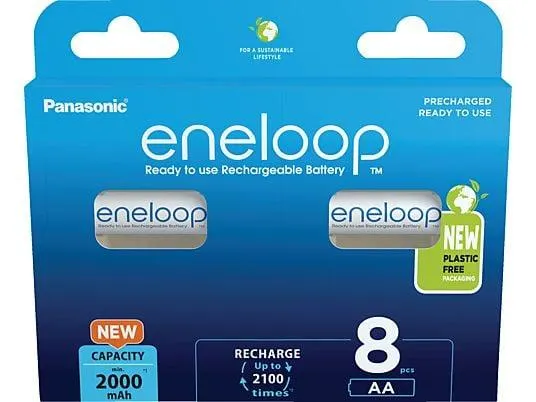ENELOOP BK-3MCDE/8BE AA Mignon Batterie, Nickel-Metallhydrid, 2.000 mAh