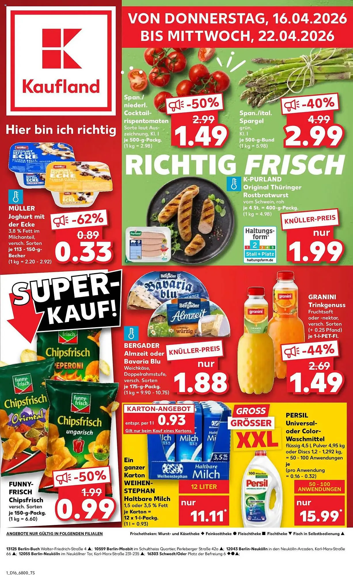 Kaufland Prospekt von 16. April bis 22. April 2026 - Prospekt seite 1