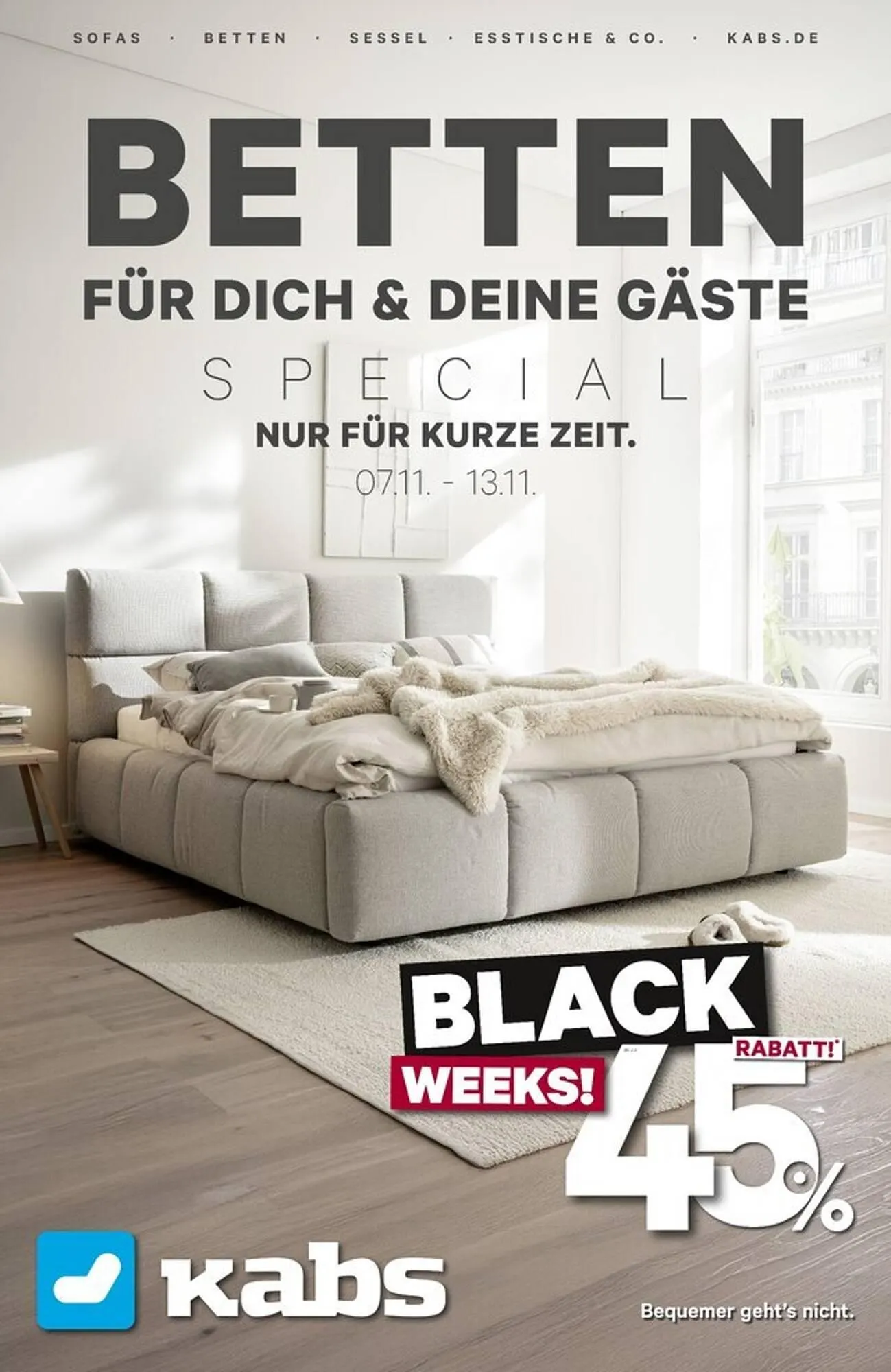 Kabs Polsterwelt Prospekt von 7. November bis 13. November 2025 - Prospekt seite 1