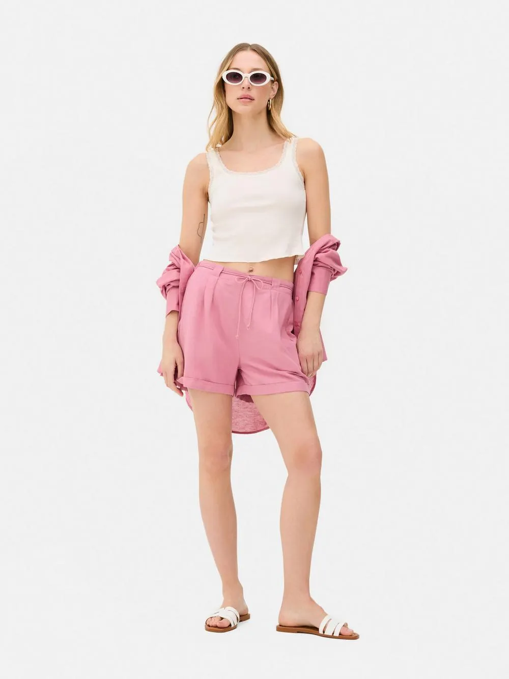 Ribbed Lace Trim Vest