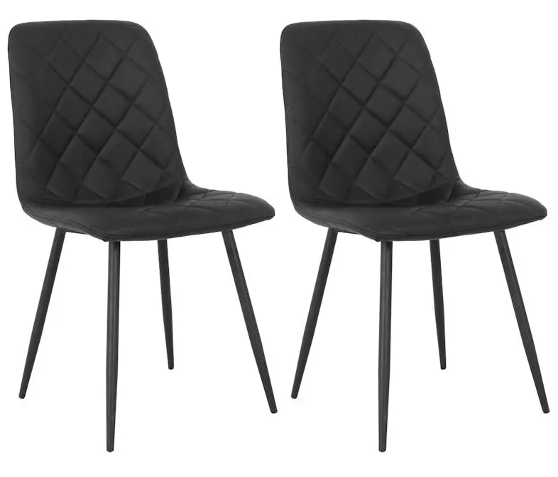 METRO PROFESSIONAL Gepolsterter Restaurantstuhl Jara 2er Set, Stahl/Kunstleder, schwarz