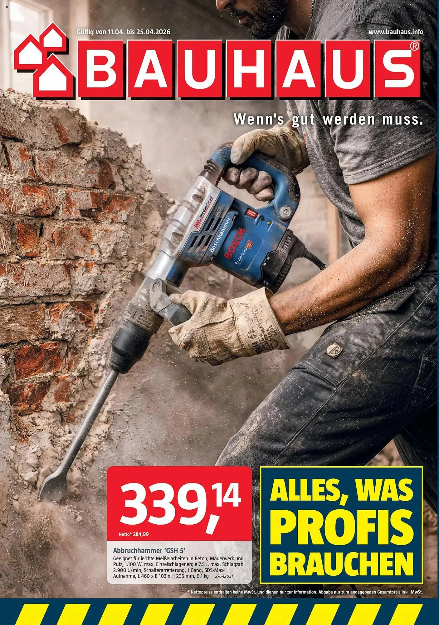 Bauhaus Prospekt von 11. April bis 25. April 2026 - Prospekt seite 1