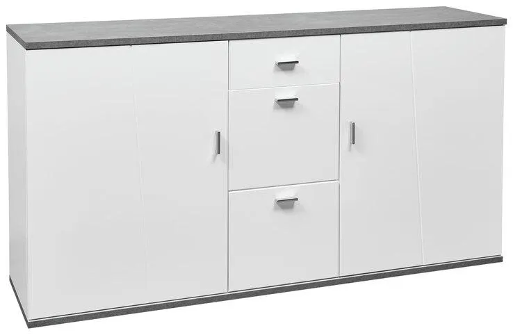 Sideboard MARIE 170 cm Holznachbildung weiß/grau