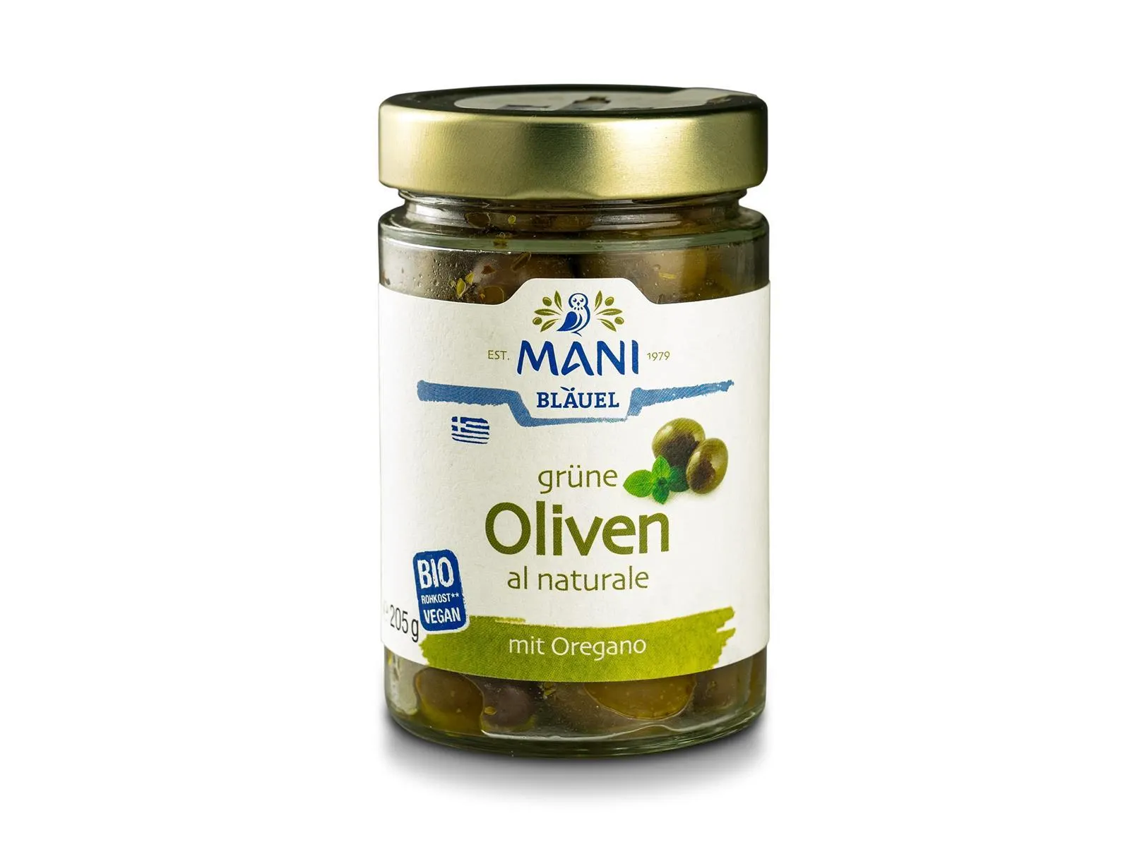 Mani Bläuel Grüne Oliven al naturale 205 g