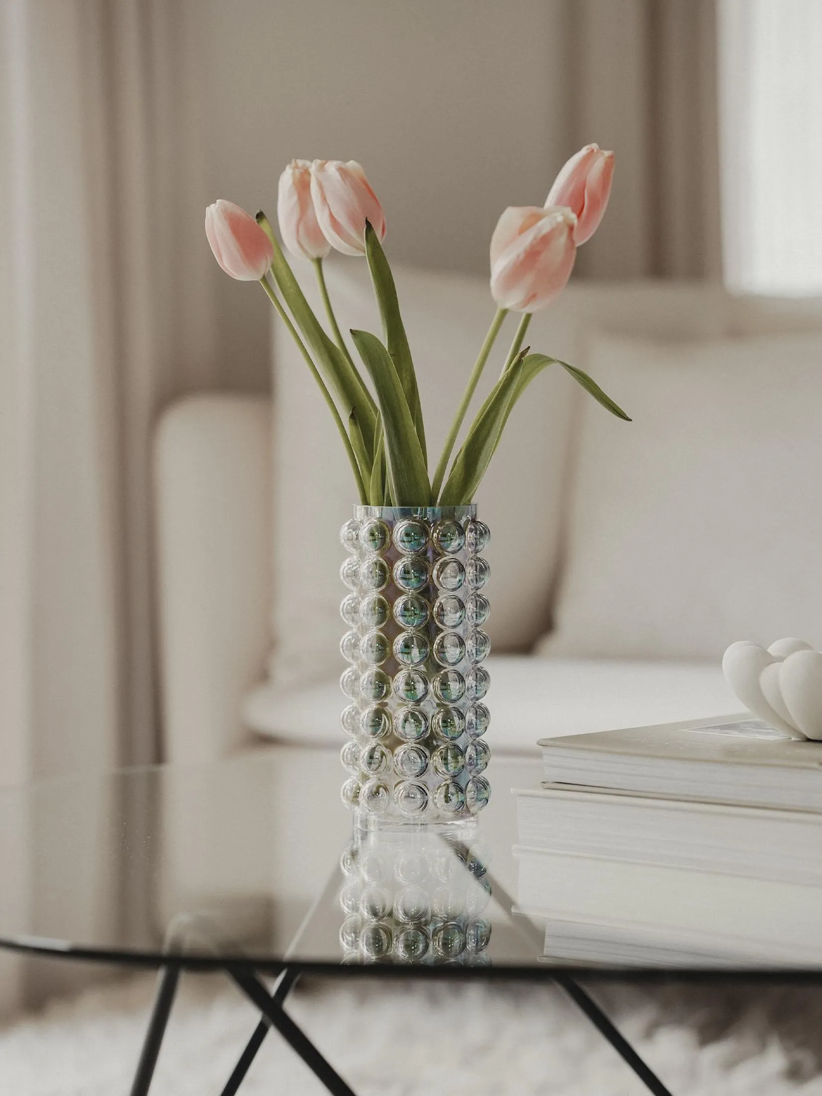 Burbuja Vase, Pearlized Klarglas