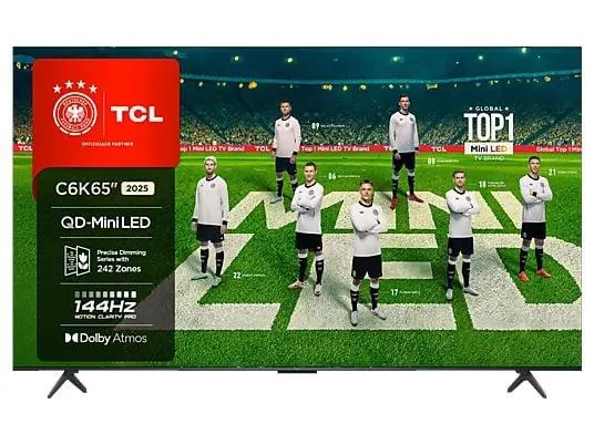 TCL 65C6K QD-Mini LED TV (Flat, 65 Zoll / 165 cm, HDR 4K, SMART TV)