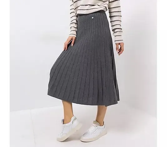 EVA LUTZ Strickrock Rundumdehnbund wadenumspielende Länge