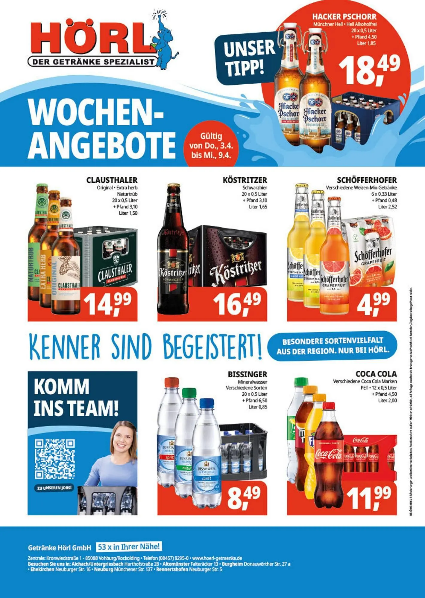 Hörl Getränke Prospekt von 3. April bis 9. April 2025 - Prospekt seite 1