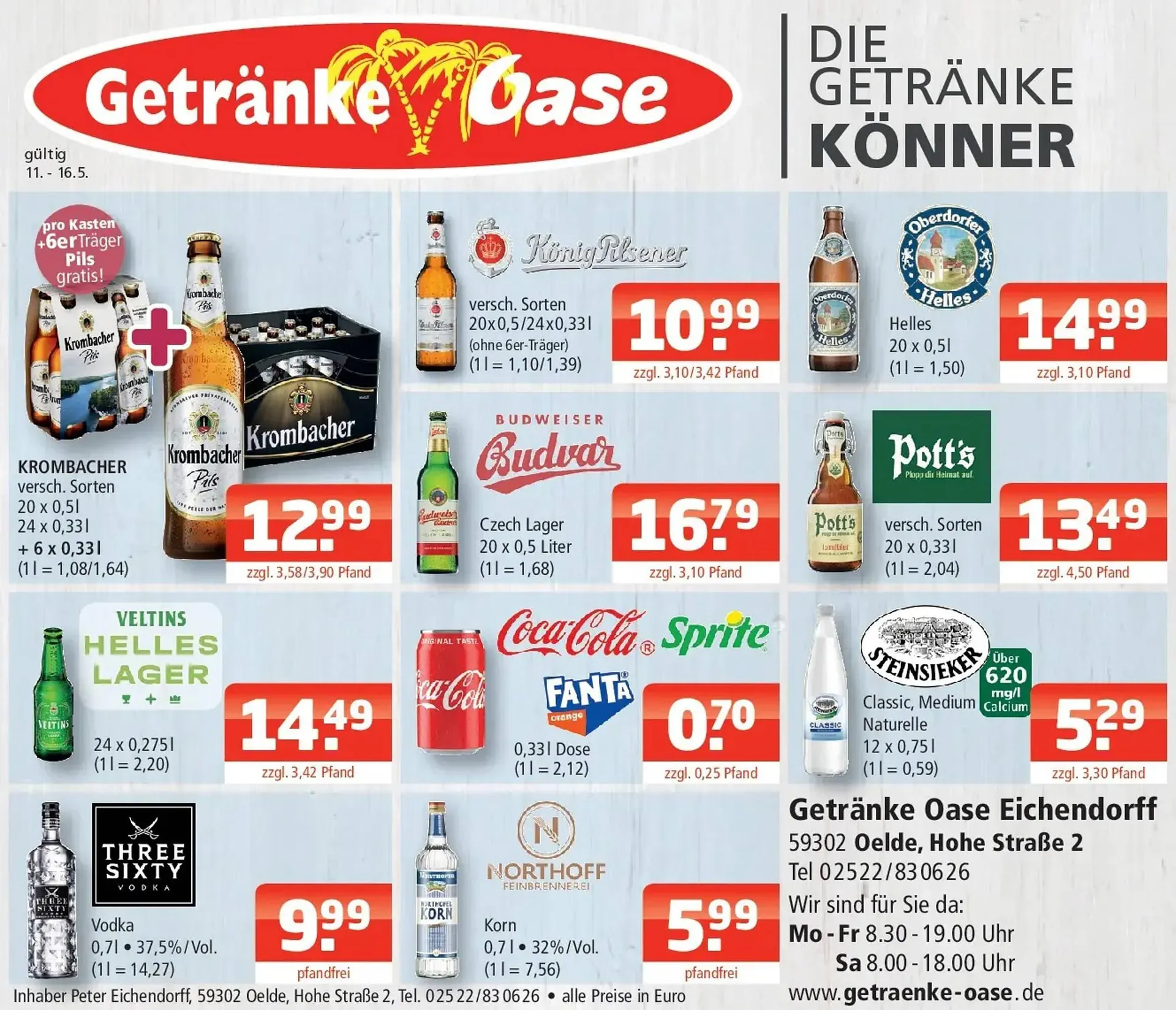 Getränke Oase Prospekt von 10. Mai bis 16. Mai 2026 - Prospekt seite 1