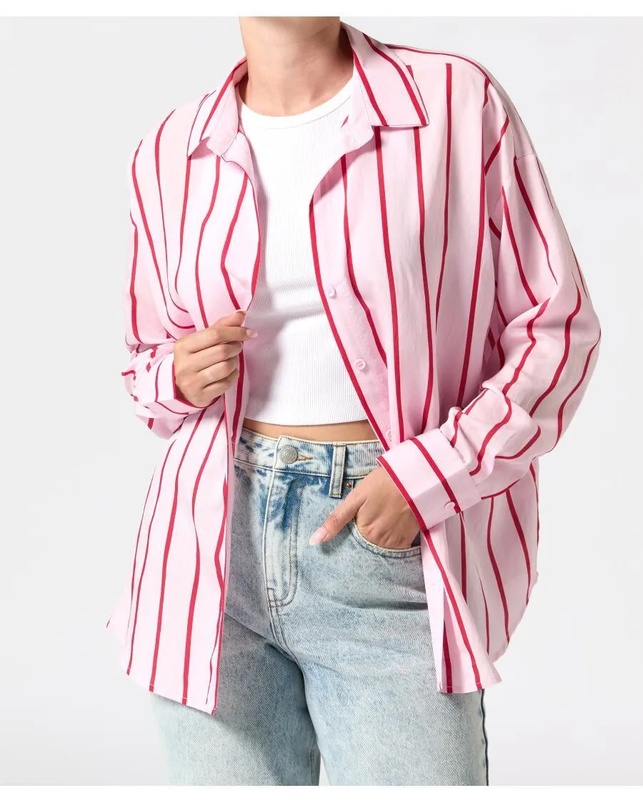 Gestreifte Bluse Janina, Knopfleiste