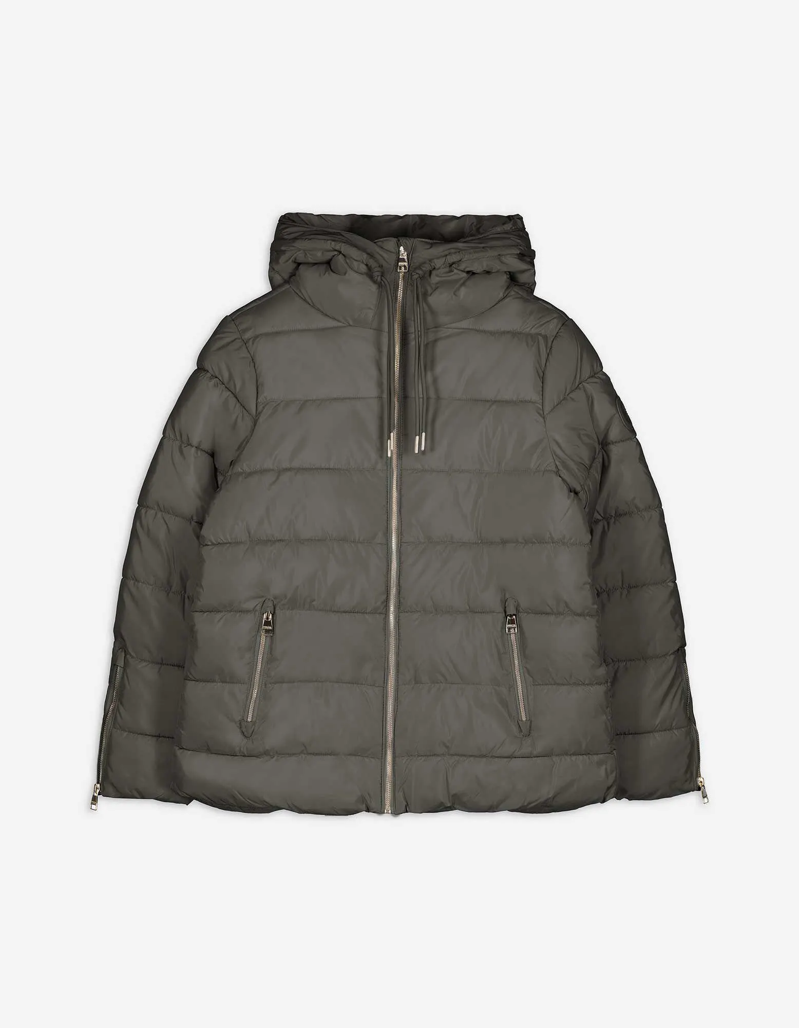 Steppjacke - Tunnelzug am Saum - dunkelgrün