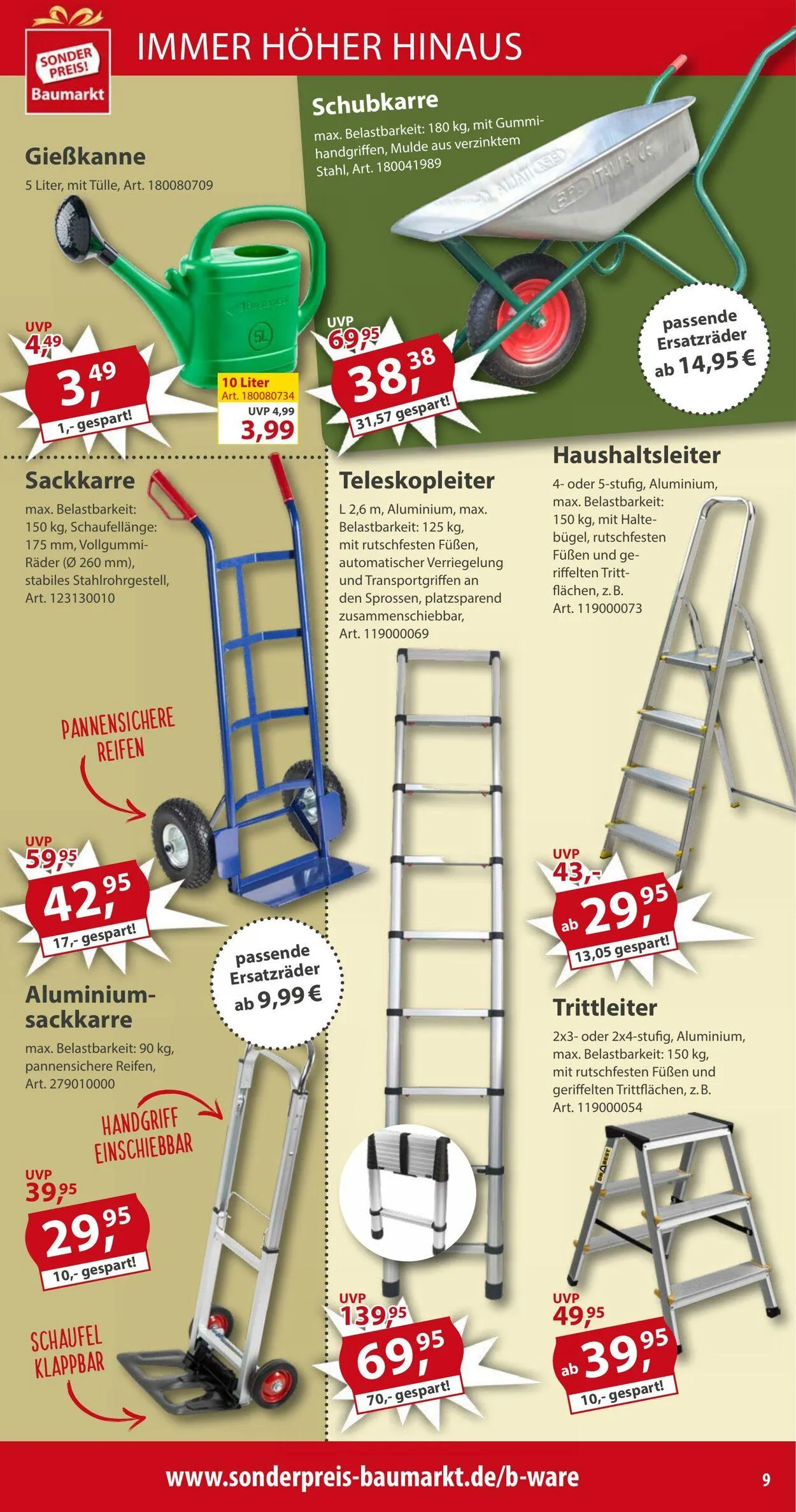 Sonderpreis Baumarkt Aktueller Prospekt von 3. Mai bis 17. Mai 2025 - Prospekt seite 9