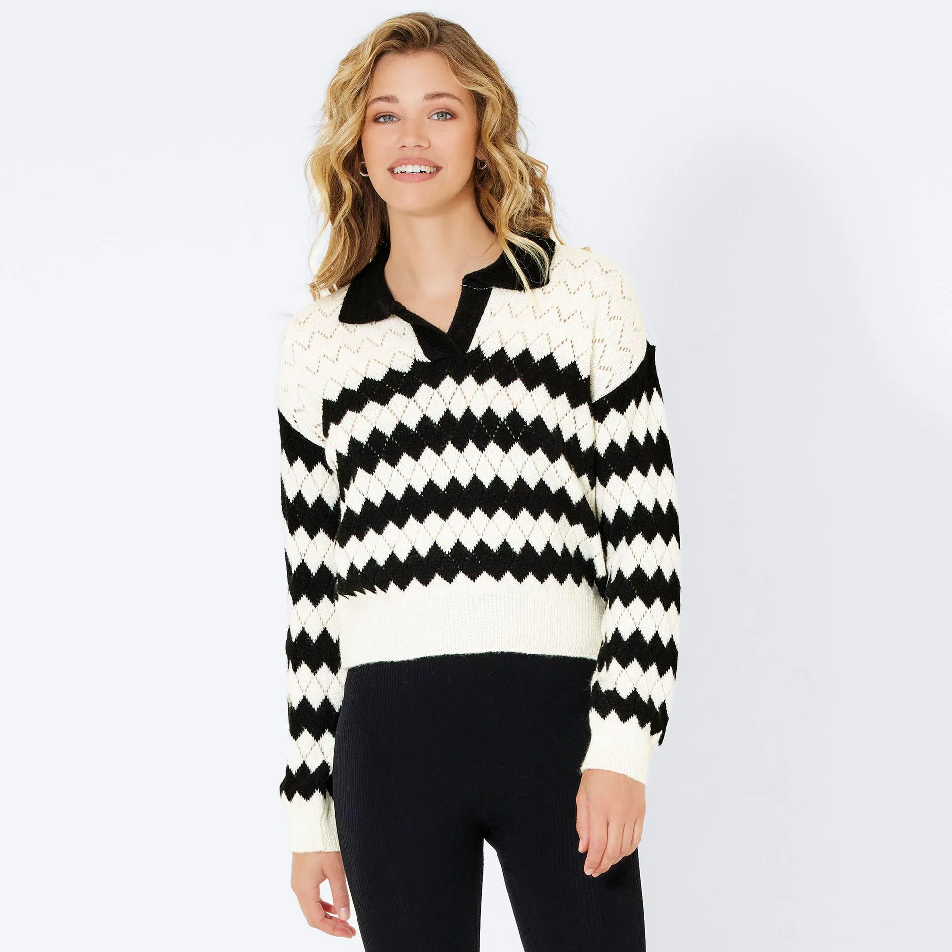 Damen-Pullover mit Polokragen