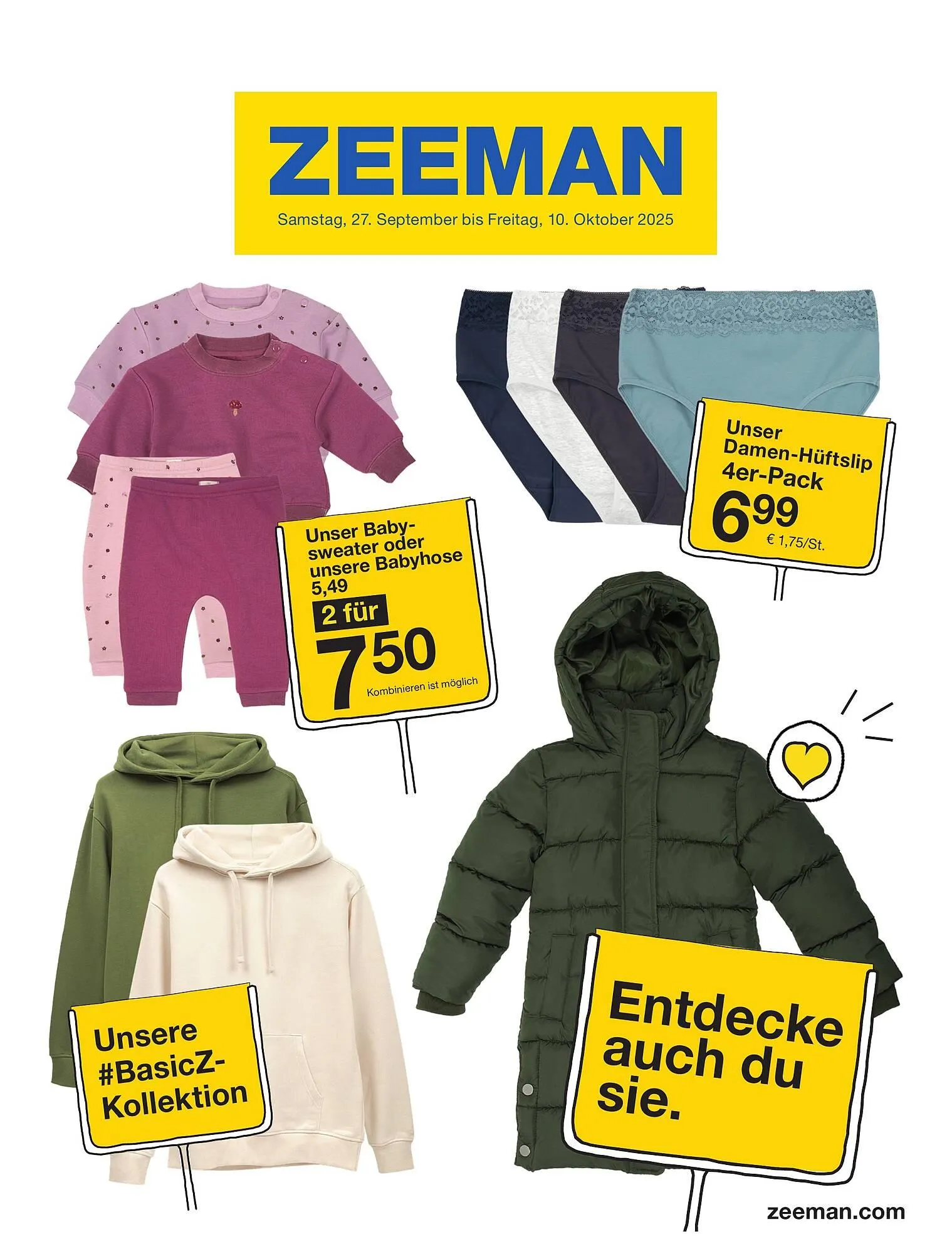 Zeeman Prospekt von 27. September bis 10. Oktober 2025 - Prospekt seite 1