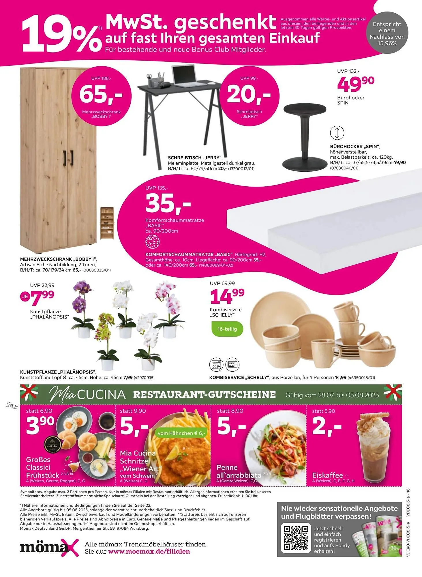 Mömax Prospekt von 28. Juli bis 6. August 2025 - Prospekt seite 16