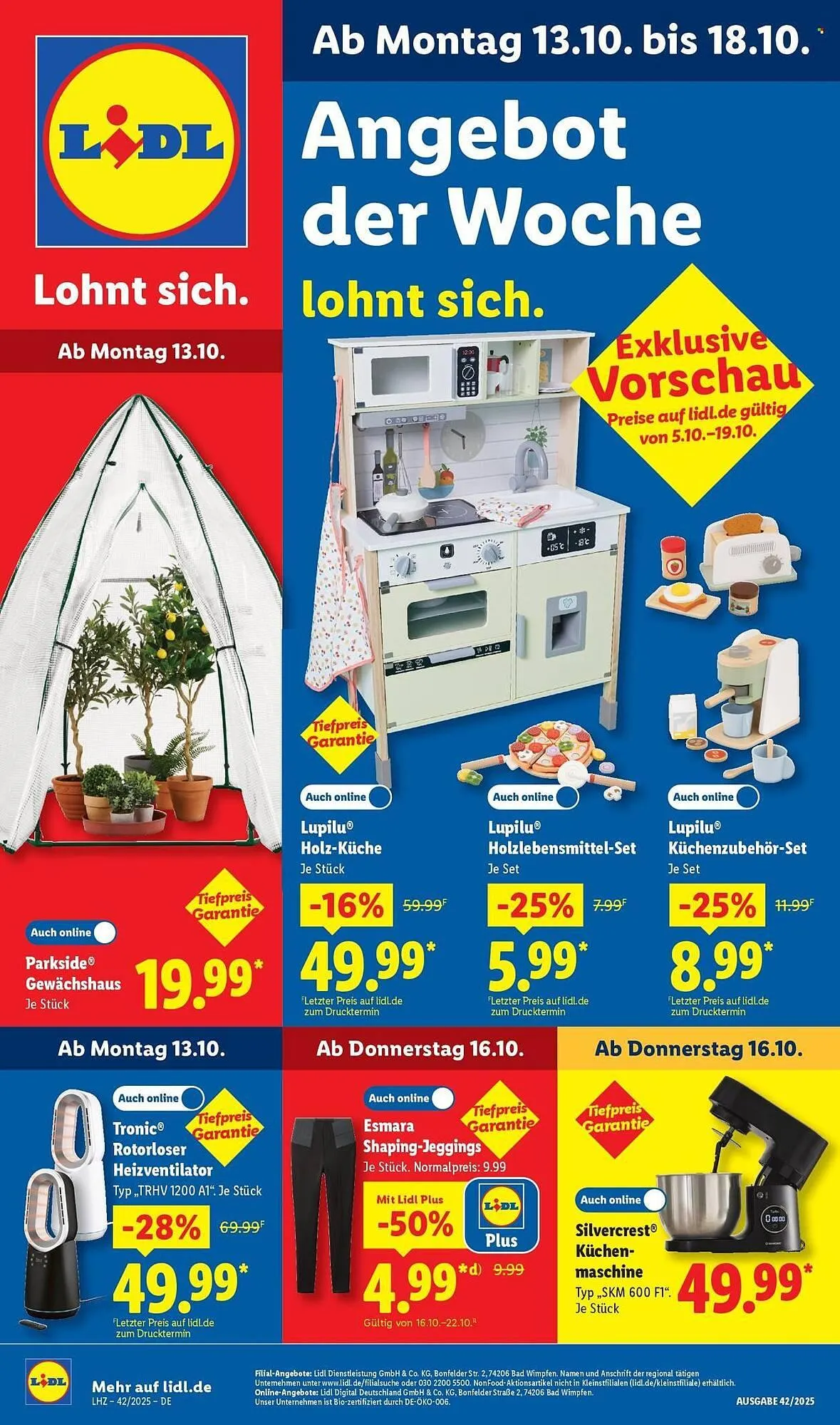 Lidl Prospekt von 13. Oktober bis 18. Oktober 2025 - Prospekt seite 1