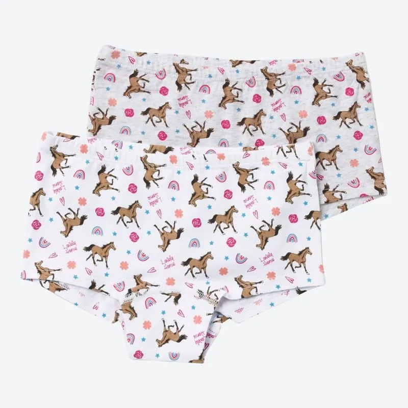 Kinder-Mädchen-Panty mit Pferde-Druck, 2er-Pack