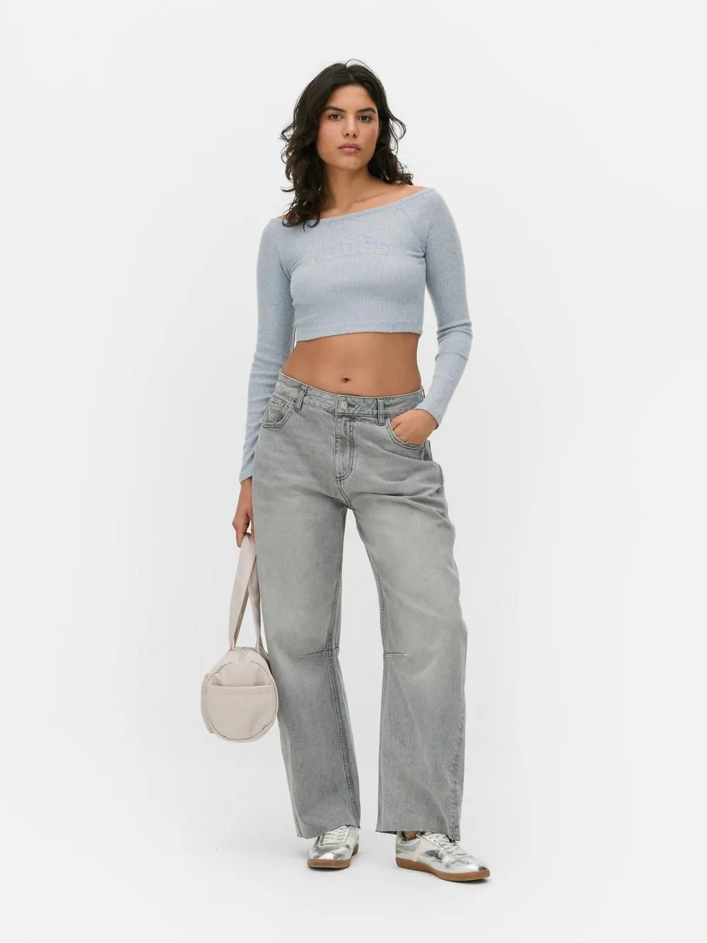 Sladěný žebrovaný top s odhalenými rameny