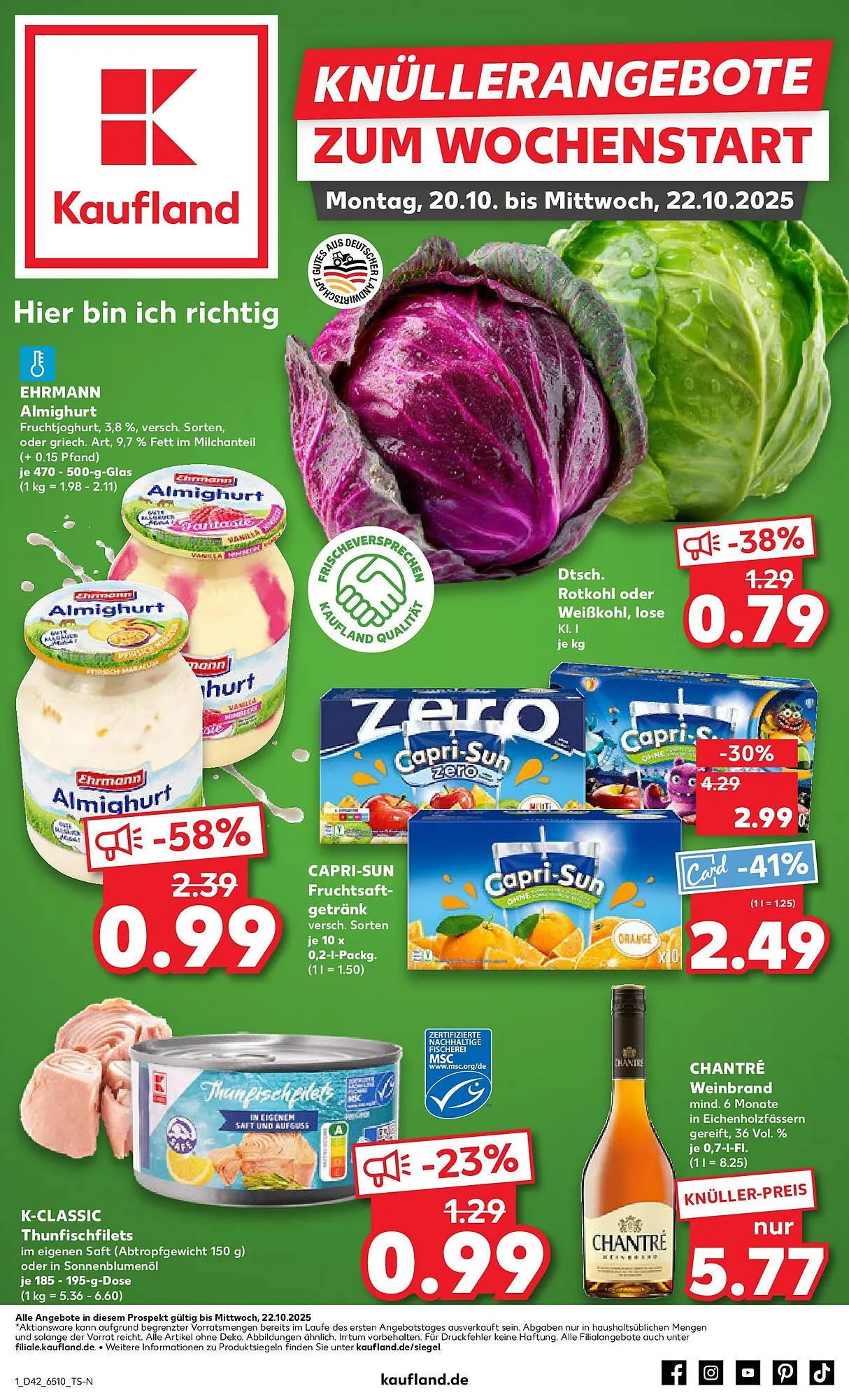 Kaufland Prospekt von 19. Oktober bis 22. Oktober 2025 - Prospekt seite 1