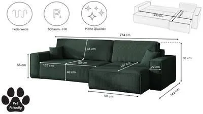 Ecksofa mit Schlaffunktion BEST XL