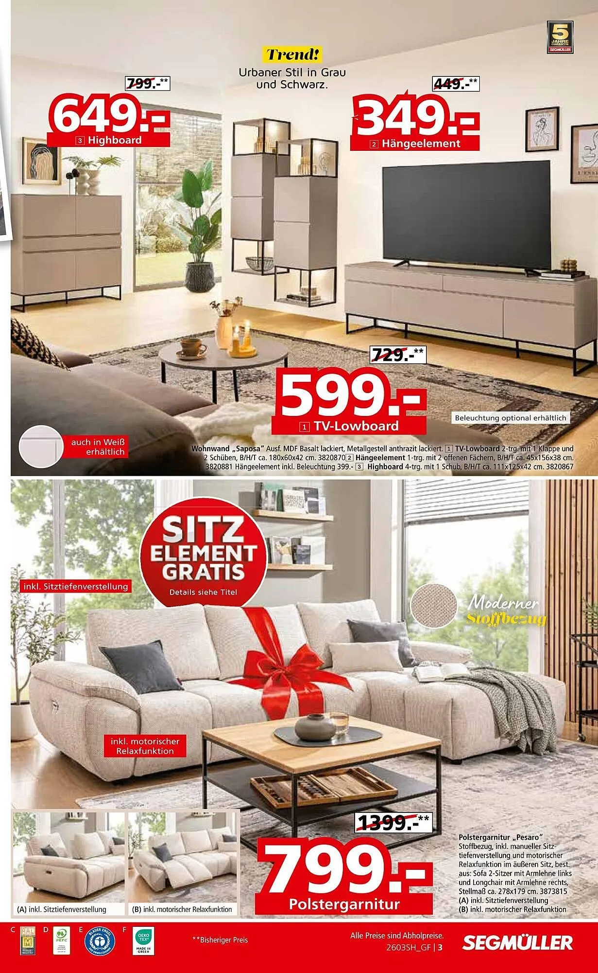 Segmüller Prospekt von 14. März bis 28. März 2026 - Prospekt seite 3