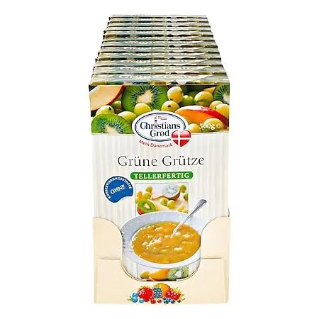 Christians Grod Grüne Grütze Kiwi-Stachelbeere 500 g, 12er Pack