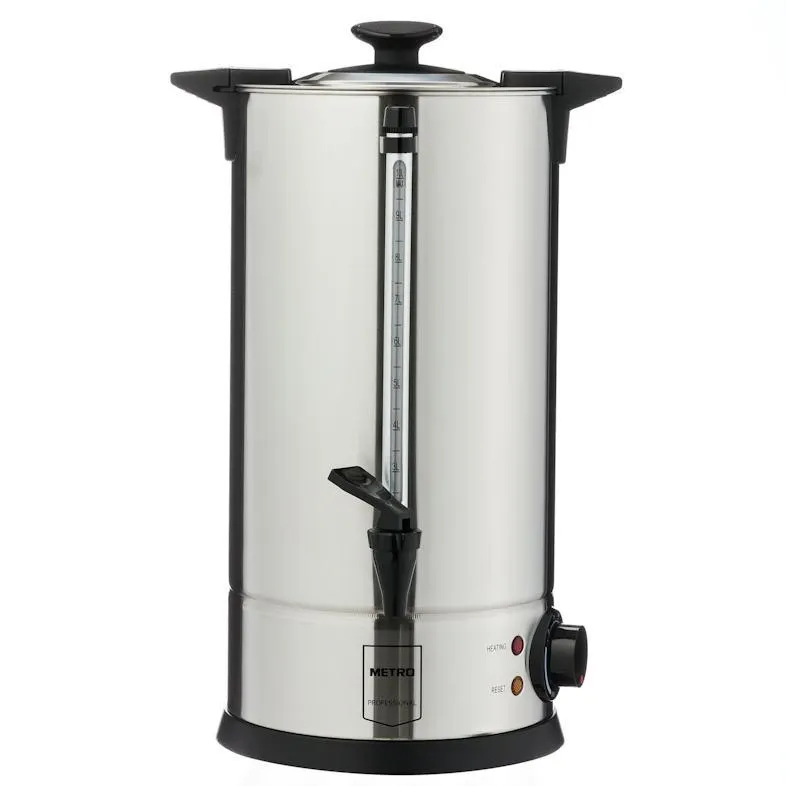 METRO Professional Wasserkocher / Glühweinspender GWB1010, Edelstahl, 10 L, 1300 W, 65 Tassen, mit Wasserstandsanzeige, silber