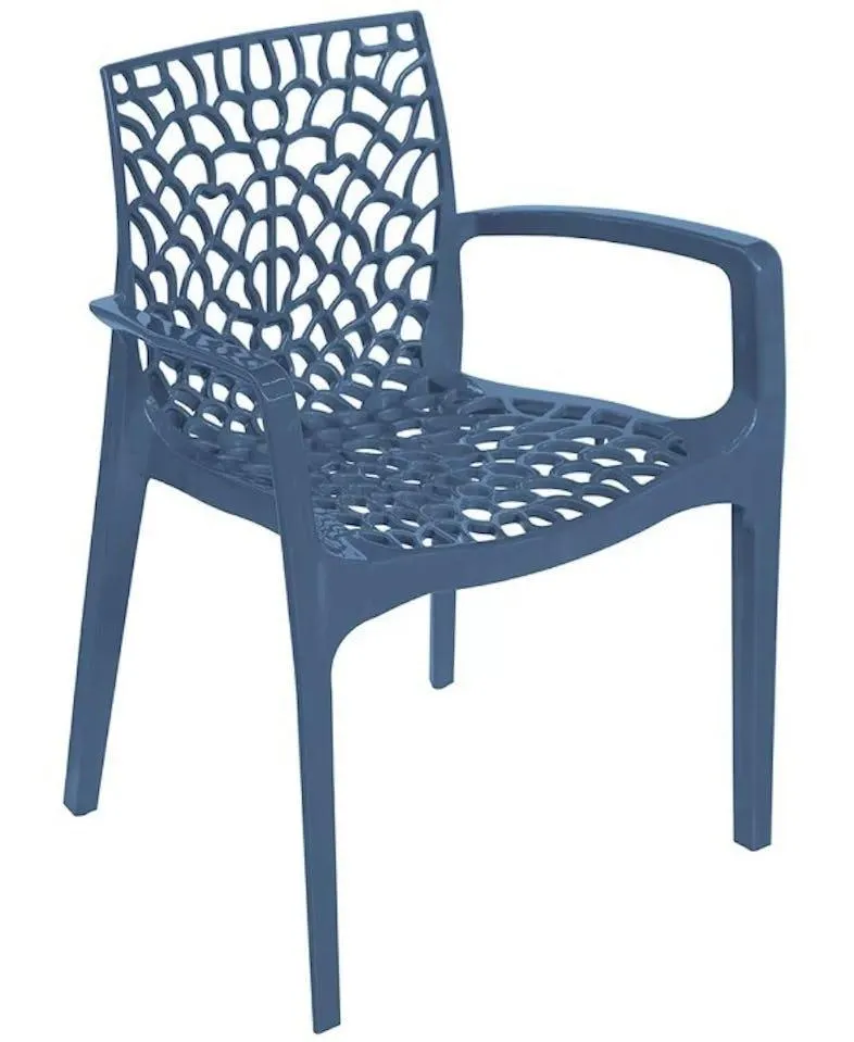 METRO PROFESSIONAL Outdoor Armlehnstuhl stapelbar Maurage, Kunststoff, petrolblau