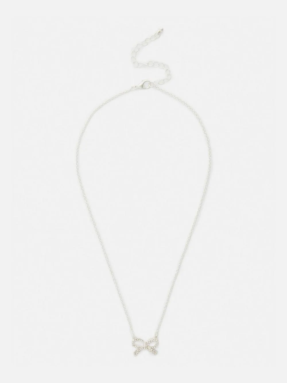 Halskette mit strassbesetzter Schleife